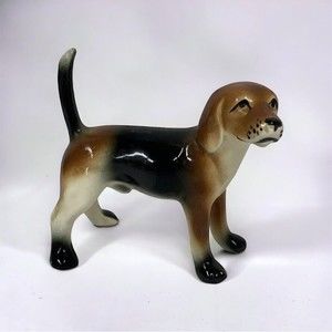 Vtg Spaniel Dog Figurine Brown White Black Puppy Home Shelf Decor Figure Animal